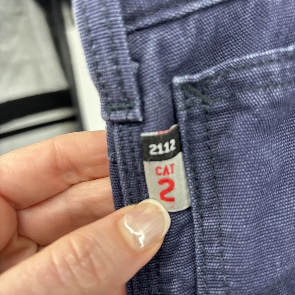 Carhartt Men's 35x32 Pants  Blue Canvas Original Fit  Fire resistant CAT2